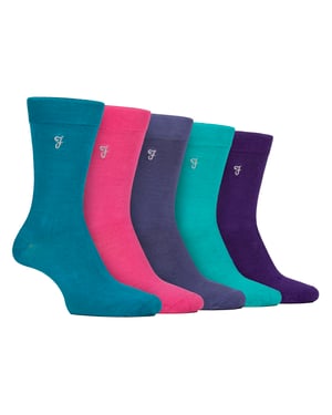 Paquete de 5 Calcetines para Hombre con Patrón de Bambú - Suaves, Transpirables y con Estilo para un Confort Diario