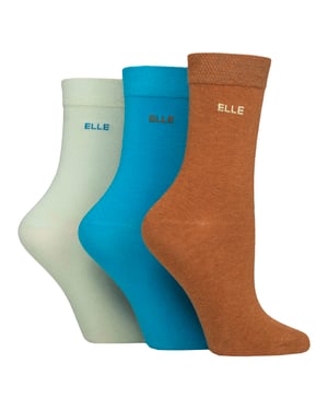 Paquete de 3 calcetines de algodón lisos para mujeres - Ajuste cómodo y transpirable para el uso diario