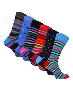 Paquete de 6 Calcetines de Diseño de Bambú para Hombre - Suaves y Transpirables, Estilo Diario con Patrones