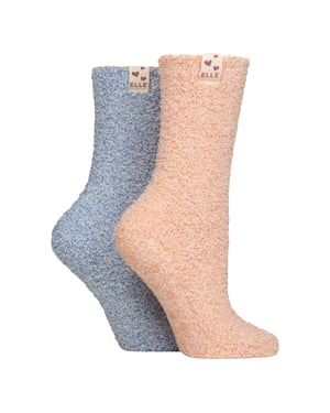 Paquete de 2 Calcetines de Dama de Dos Tonos para el Hogar - Cálidos, Suaves y Reconfortantes