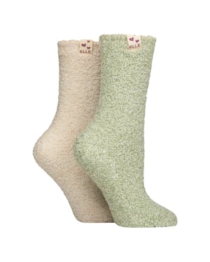 Paquete de 2 Calcetines de Dama de Dos Tonos para el Hogar - Cálidos, Suaves y Reconfortantes