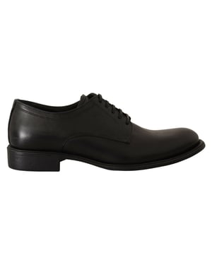 Zapatos Derby Formales de Cuero Negro con Cordones para Hombre Dolce & Gabbana