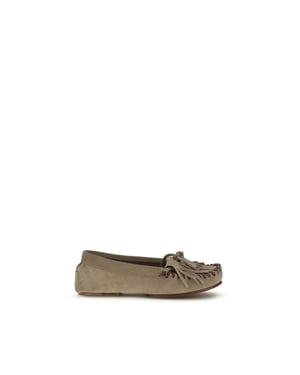 Mocasín de cuero de ternera gris Paris Texas Bos Taurus