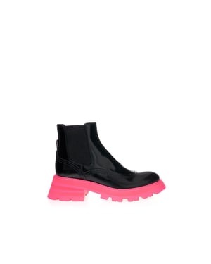 Botas Chelsea de cuero negras Alexander McQueen