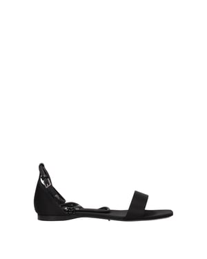 Sandalias Planas de Satén Negras Max Mara