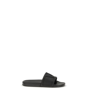 Sandalias de goma negras Valentino Garavani