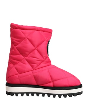 Botas de media caña acolchadas de viscosa rosas y blancas Dolce & Gabbana