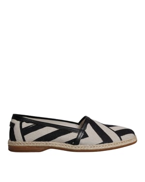 Zapatos de esparto sin cordones de rayas negras y blancas Dolce & Gabbana