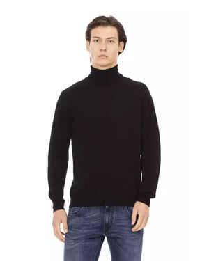 Suéter de Cuello Alto de Tela Negra para Hombre Baldinini Trend