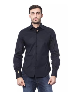 Camisa de Hombre Azul de Algodón Billionaire Italian Couture