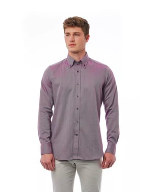 Camisa de Hombre de Algodón Burdeos Bagutta