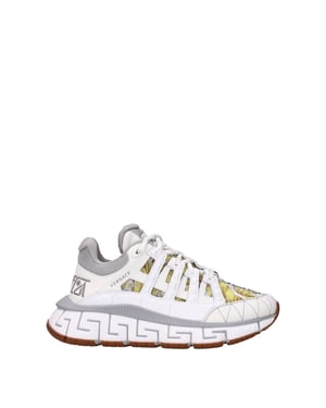 Zapatillas Deportivas de Cuero Blanco Versace