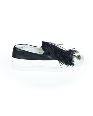 Mr&Mrs Italy Zapato Mocasín de Cuero Negro para Mujer