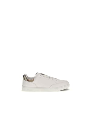 Zapatillas bajas Burberry de cuero blanco de ternera Bos Taurus