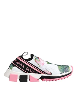 Zapatillas Sorrento con estampado de rosa blanca de Dolce & Gabbana