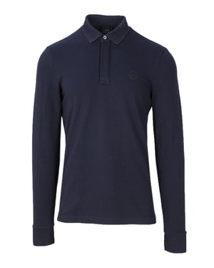 Camisa Polo de Algodón Azul Armani Exchange
