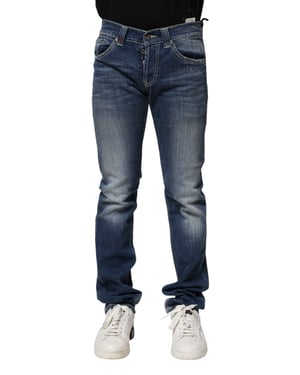Jeans de mezclilla para hombre ajustados de lavado azul Dondup