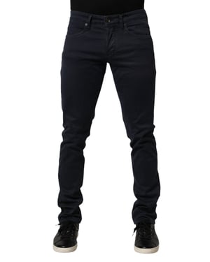 Pantalones Vaqueros Ajustados de Algodón Negros Siviglia de Cintura Media para Hombre