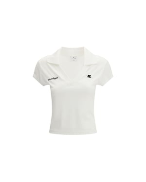 Camisa Polo de Algodón Blanca Courrèges