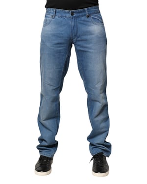 Pantalones Jeans de Hombre Verri Azul Lavado de Algodón Ajuste Slim