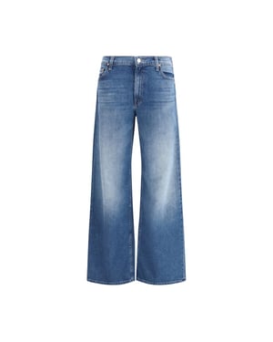 Jeans de mezclilla azul de algodón acampanados Mother Denim