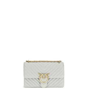 Bolso de Hombro PINKO de Cuero de Ternera Gris Bos Taurus