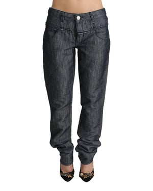 Jeans de mezclilla rectos de cintura media ancha en ramio gris oscuro Acht