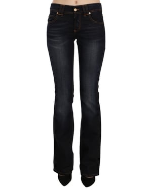 Jeans de mezclilla de corte boot cut de pierna regular y media altura en lavado azul de John Galliano