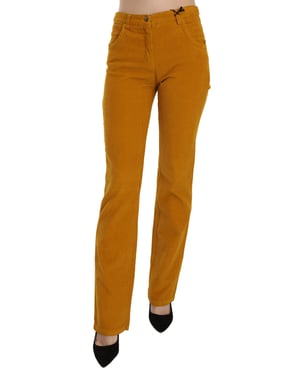 Pantalones rectos de talle alto naranja de Costume National