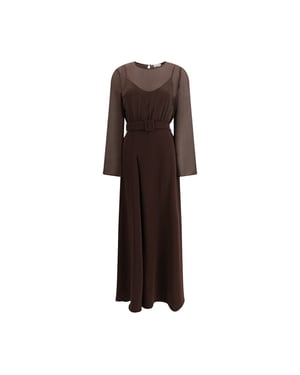 Vestido Casual de Poliéster Marrón P.A.R.O.S.H.