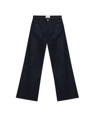 Jeans de algodón azul de talle alto Coperni