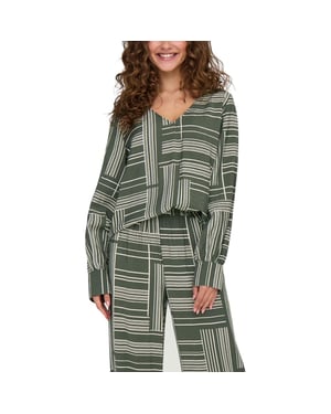 Blusa de Viscosa Verde Jacqueline De Yong