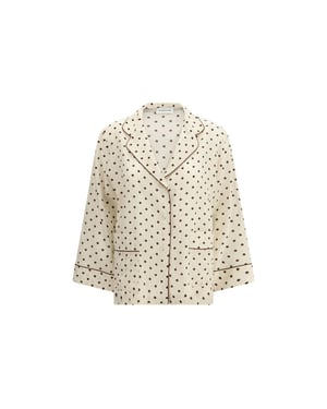Camisa de Seda Beige con Estampado P.A.R.O.S.H.