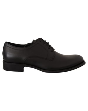 Zapatos Derby formales para hombre de cuero negro con cordones Dolce & Gabbana
