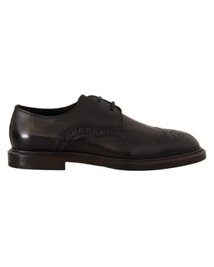 Zapatos de vestir formales Derby de cuero negro Dolce & Gabbana