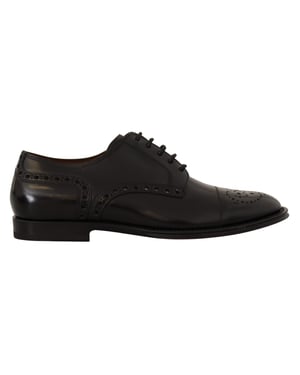Zapatos Derby Formales para Hombre de Piel Negra Dolce & Gabbana con Punta Alada