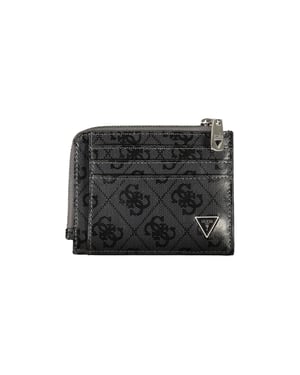 Tarjetero de Cuero Negro Guess Jeans