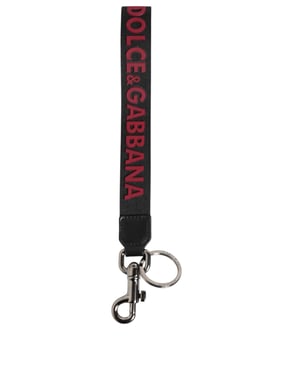 Llavero de Hombre de Poliester Negro Rojo con Logo DG de Dolce & Gabbana