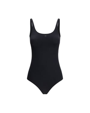 Traje de baño entero de elastano negro Courrèges
