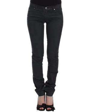 Pantalones de Denim Ajustados Verdes de Ermanno Scervino, Pierna Recta, Elasticados