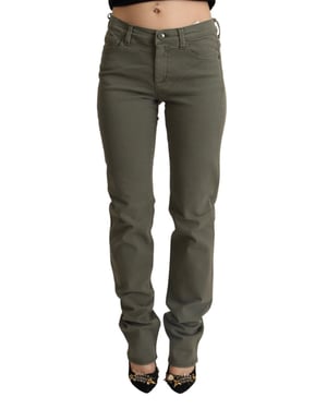 Pantalones vaqueros skinny de algodón gris de cintura baja Ermanno Scervino