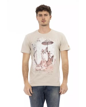 Camiseta de Hombre Trussardi Action Beige de Algodón