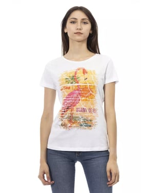 Camiseta de mujer Trussardi Action de algodón blanco