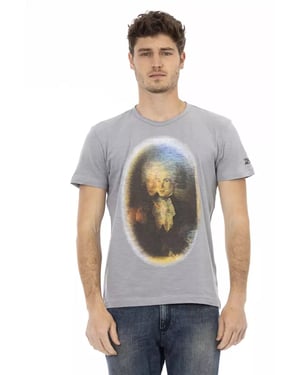 Camiseta de algodón gris para hombre Trussardi Action