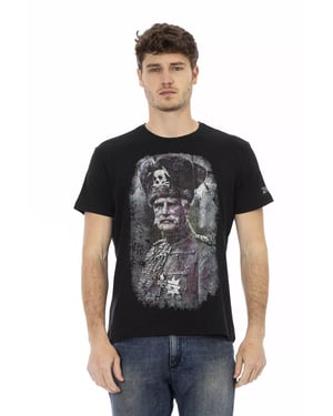 Camiseta de algodón negra para hombre Trussardi Action