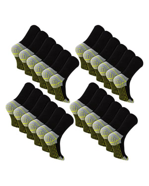 24 Pares de Calcetines de Trabajo para Hombre Antideslizantes | Calcetines de Bota Transpirables y Duraderos con Agarre