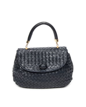 Bottega Veneta Vintage Top Handle Tote  en Marina Cuero de ternero