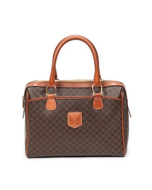 Celine Small Boston  en Brown Lienzo recubierto