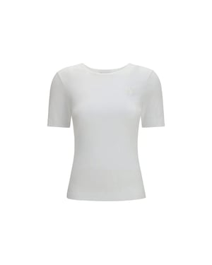 Ganni Camiseta de Algodón Blanca