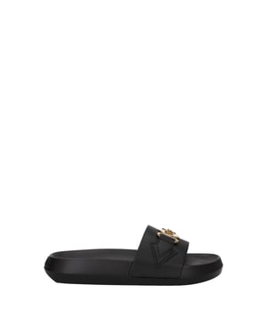 Zapatillas de cuero negro Versace